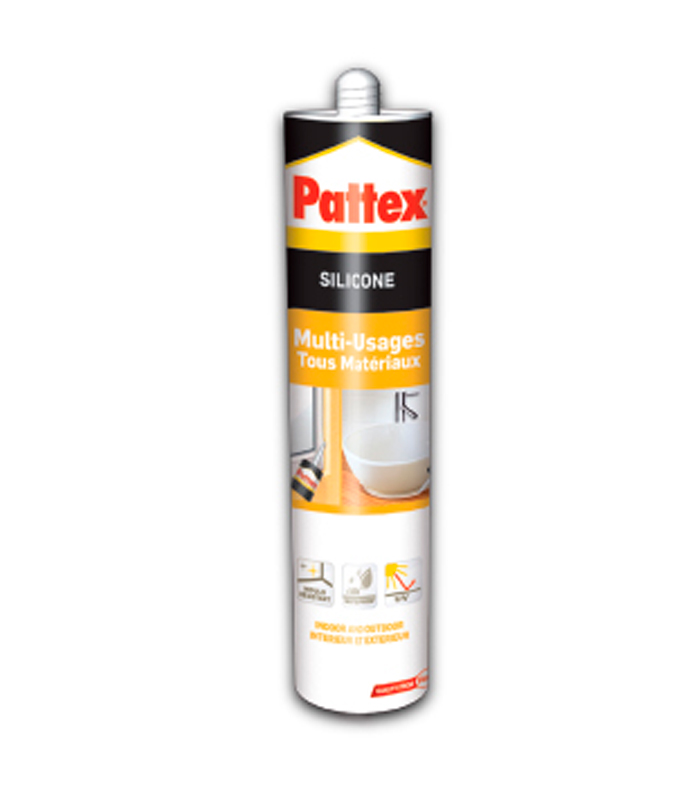 Mastic silicone universel 280 ml, blanc, pour matériaux non poreux - Pattex  Silicon 5