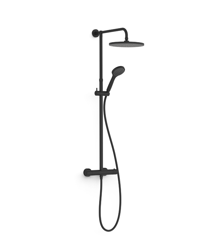 Colonne de Douche Apparente Base Thermostatique Noir Tres